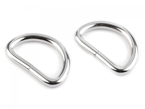 D-Ring - Metall - für 30 mm Gurtband - silberfarben